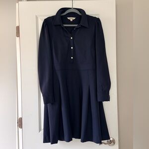 Boden Navy Long-Sleeve Polo Shirt Dress